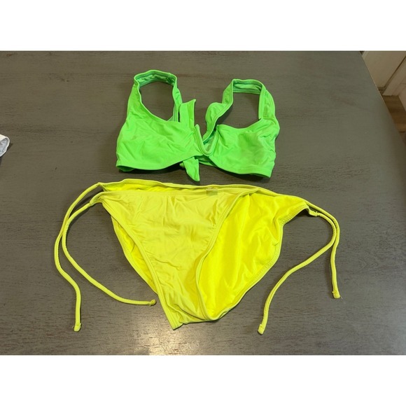 Mossimo Denim Other - yellow green NO BOUNDARIES two piece swimsuit bikini size large 11-13